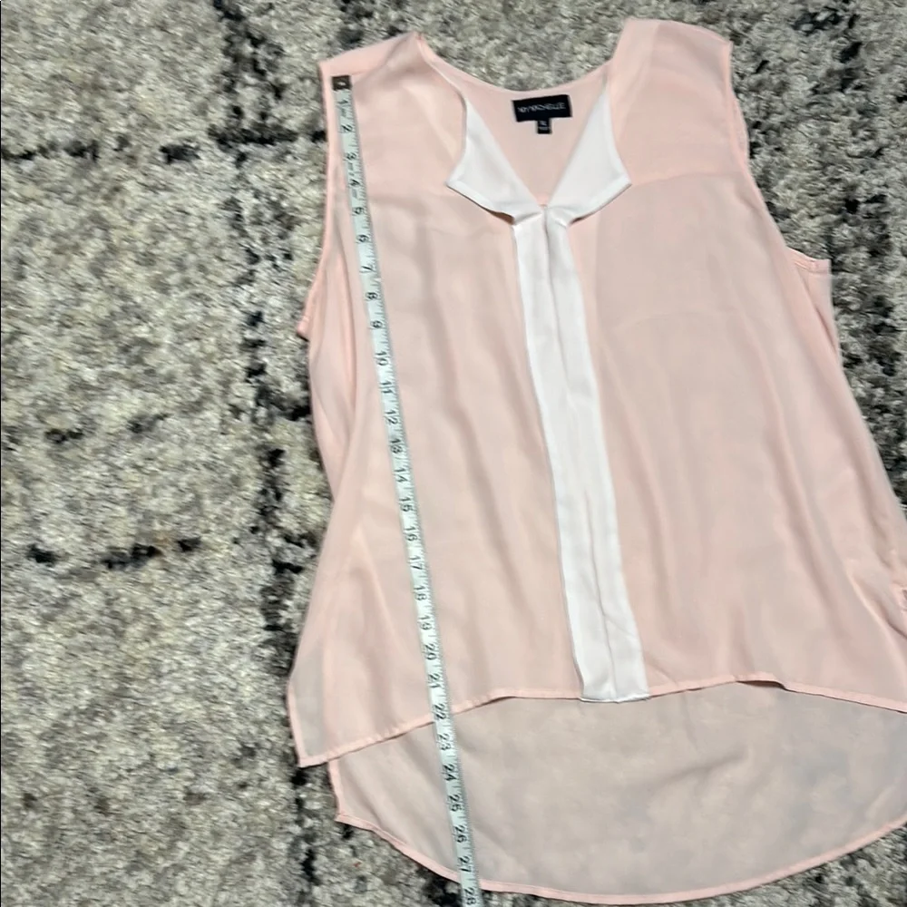 TOP of My Michelle Pink Sleeveless Asymmetrical Blouse with Peter Pan Collar